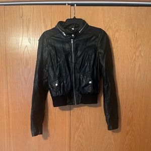 Divided by H&M Black Faux Leather Moto Biker Jacket